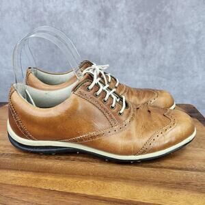 Foot Joy LoPro‎ Golf Shoes Womens 7.5 M Brown Leather Oxford Spikeless 97305